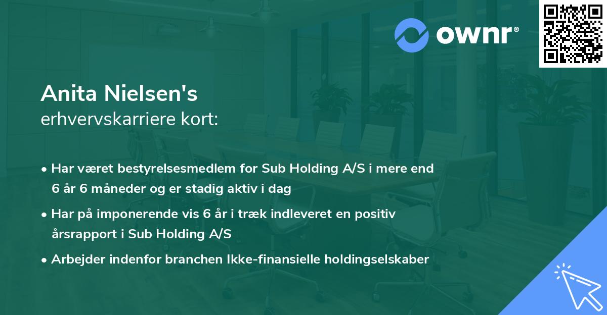 Anita Nielsen's erhvervskarriere kort