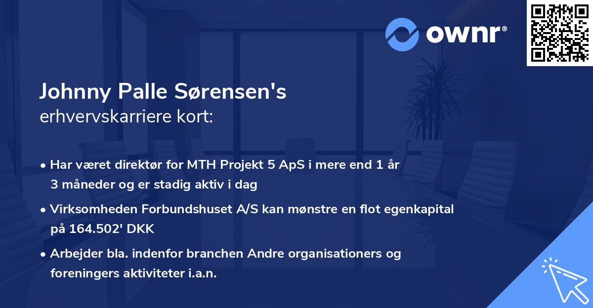 Johnny Palle Sørensen's erhvervskarriere kort