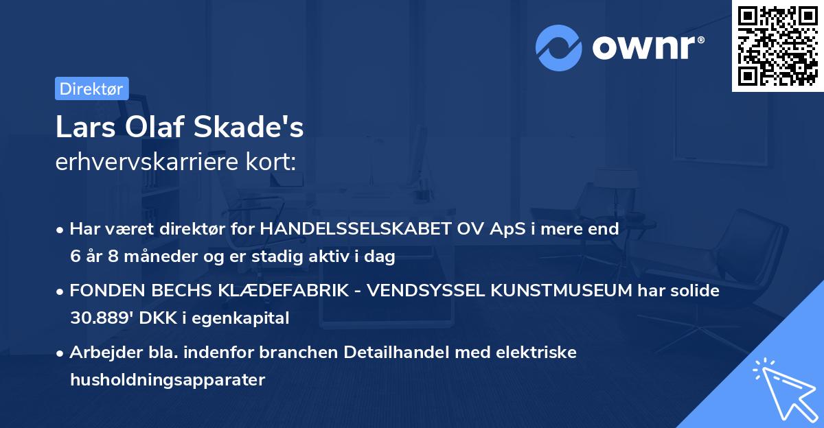Lars Olaf Skade's erhvervskarriere kort