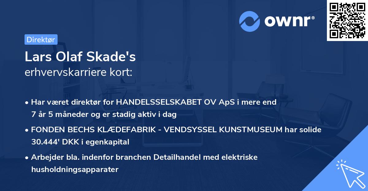 Lars Olaf Skade's erhvervskarriere kort