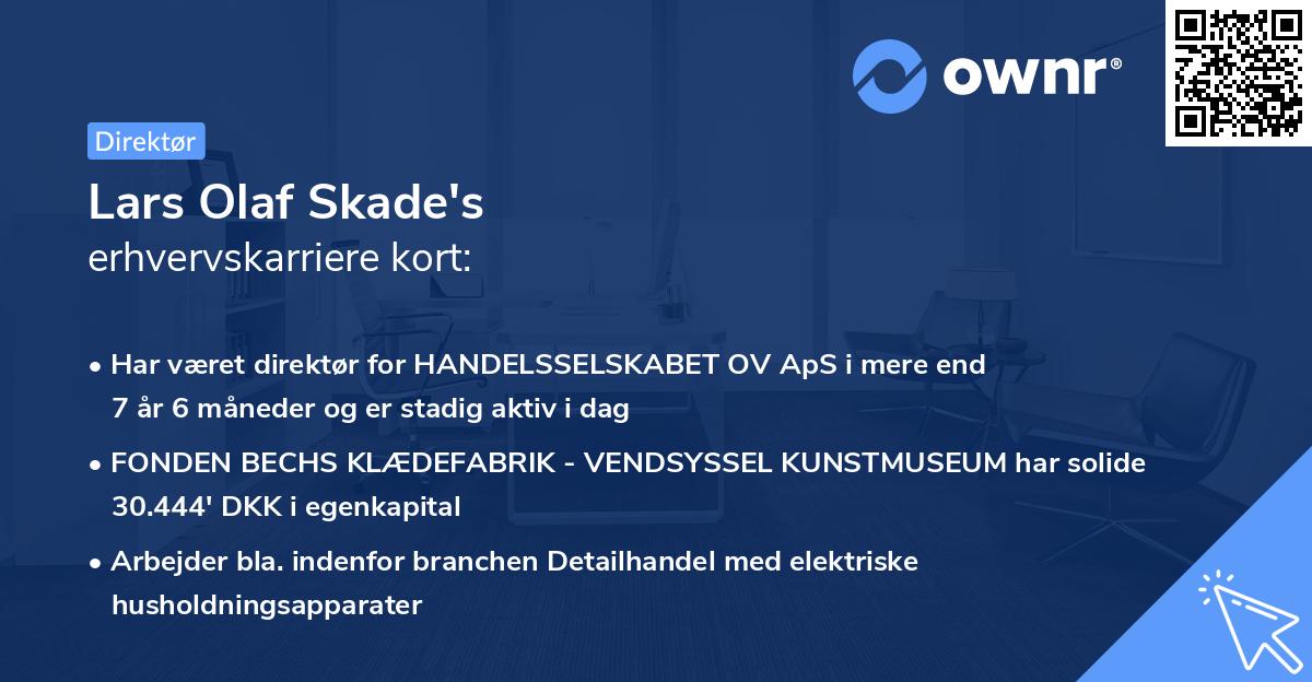 Lars Olaf Skade's erhvervskarriere kort