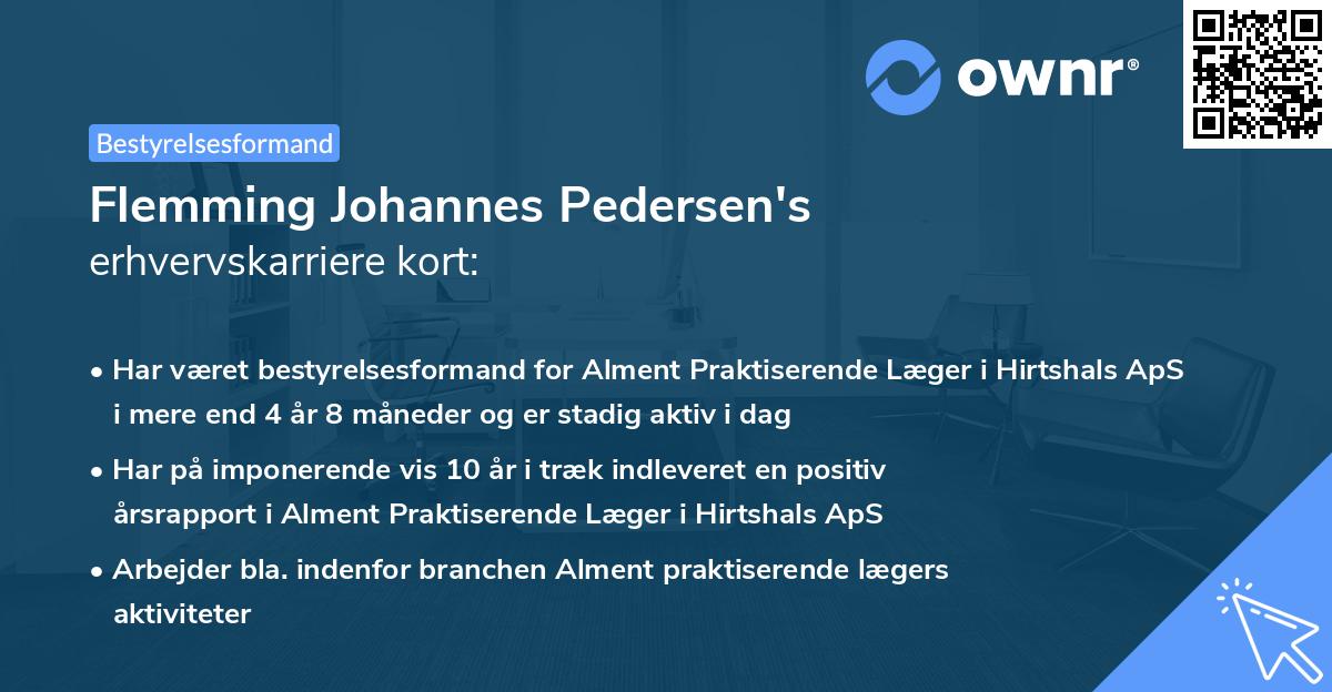 Flemming Johannes Pedersen's erhvervskarriere kort