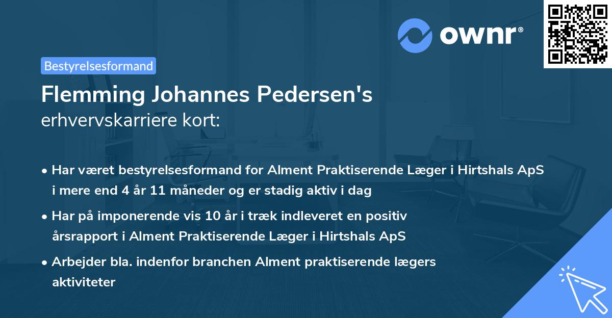 Flemming Johannes Pedersen's erhvervskarriere kort
