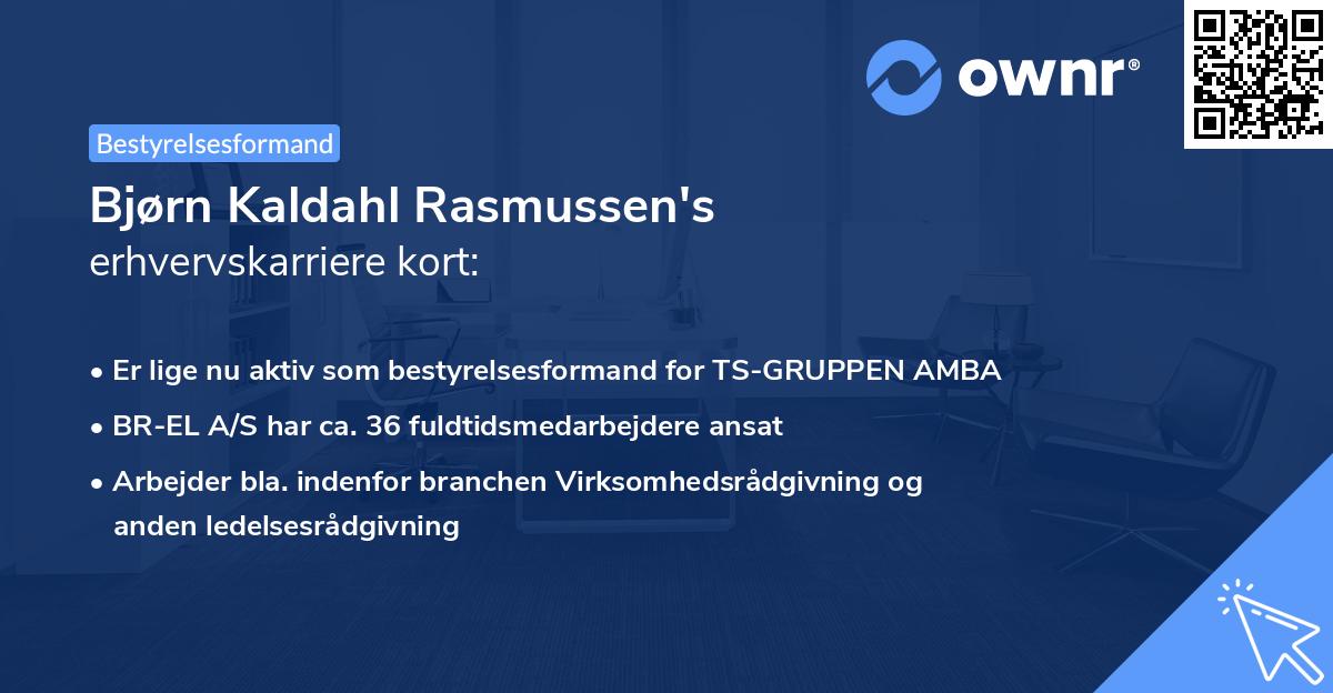 Bjørn Kaldahl Rasmussen's erhvervskarriere kort