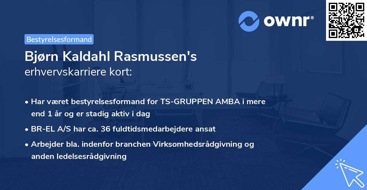 Bjørn Kaldahl Rasmussen's erhvervskarriere kort