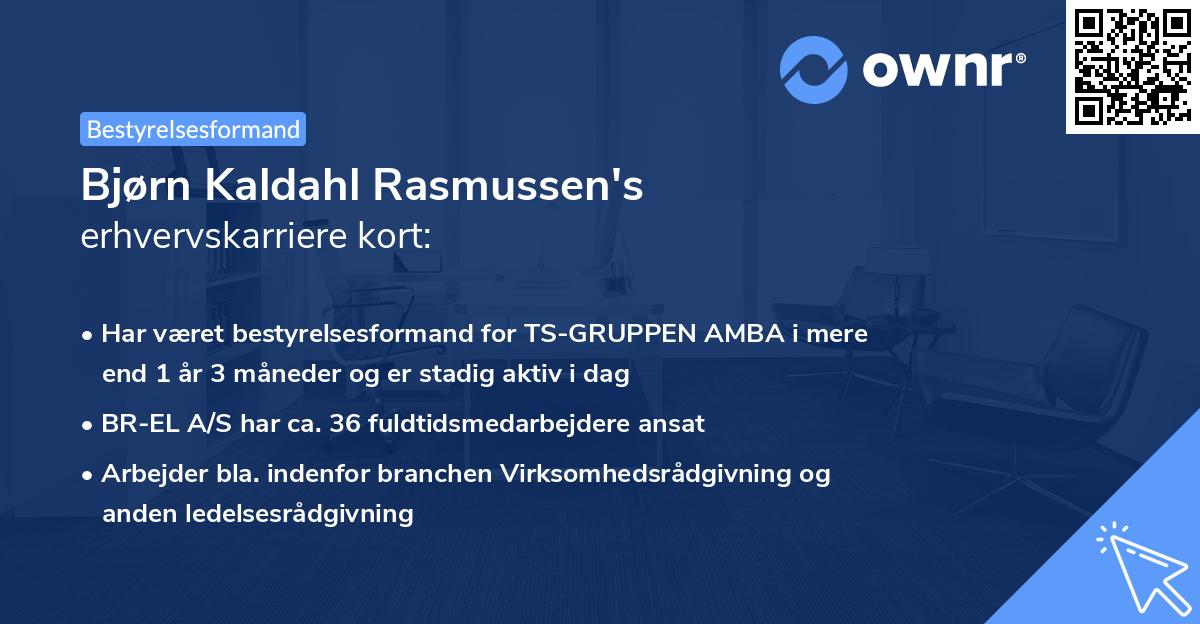 Bjørn Kaldahl Rasmussen's erhvervskarriere kort