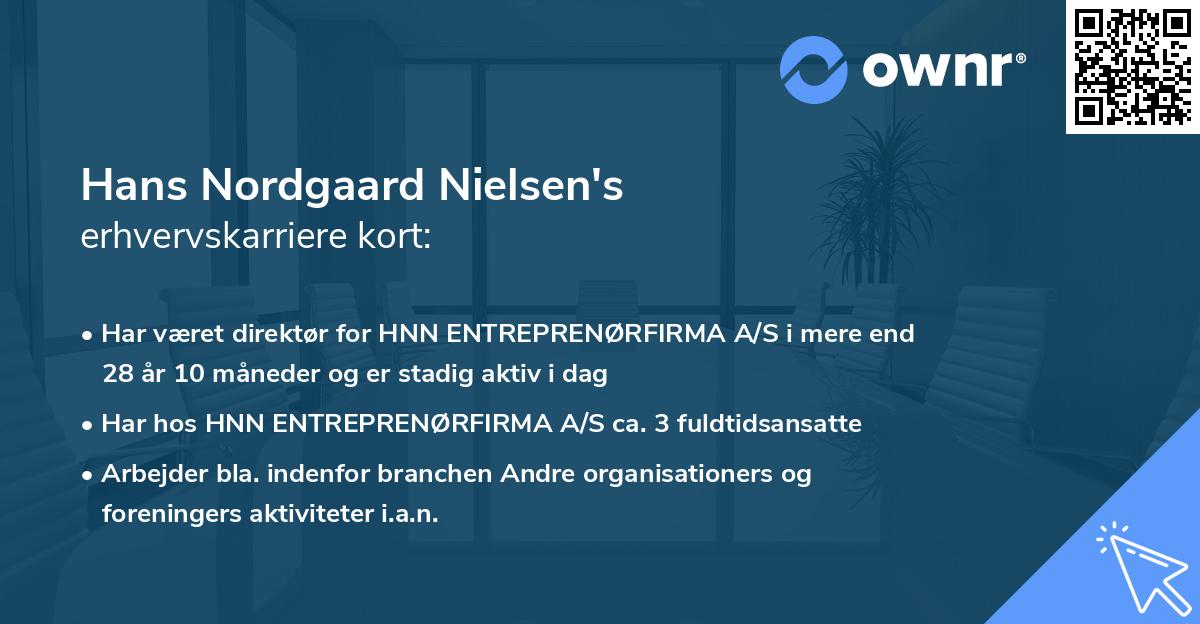 Hans Nordgaard Nielsen's erhvervskarriere kort