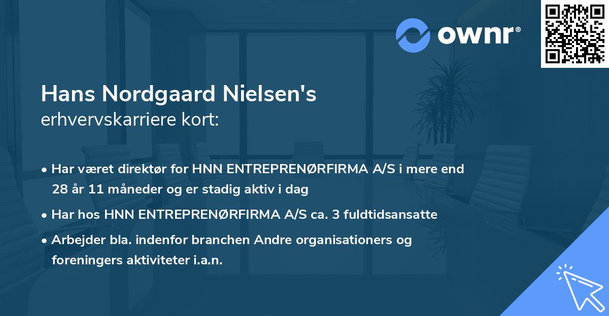 Hans Nordgaard Nielsen's erhvervskarriere kort