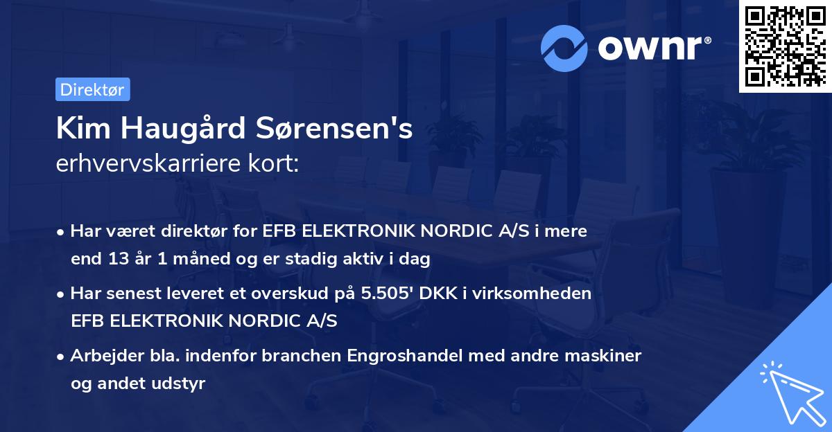 Kim Haugård Sørensen's erhvervskarriere kort