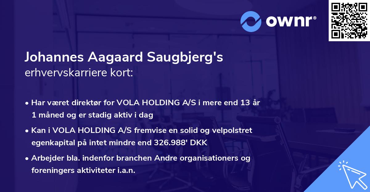 Johannes Aagaard Saugbjerg's erhvervskarriere kort