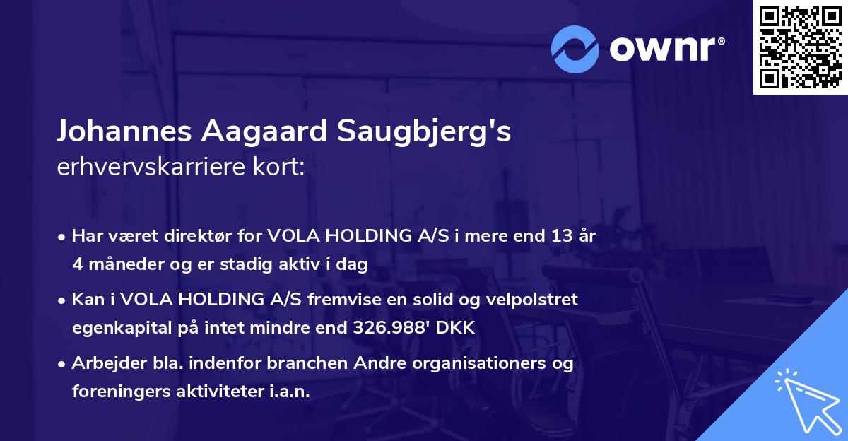 Johannes Aagaard Saugbjerg's erhvervskarriere kort