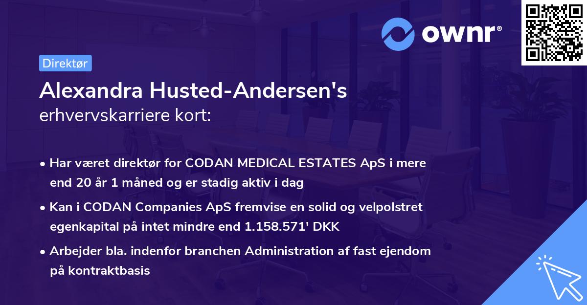 Alexandra Husted-Andersen's erhvervskarriere kort