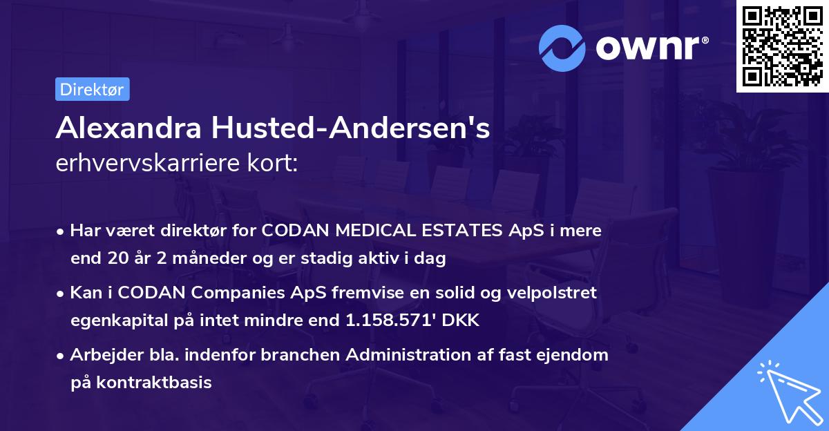 Alexandra Husted-Andersen's erhvervskarriere kort