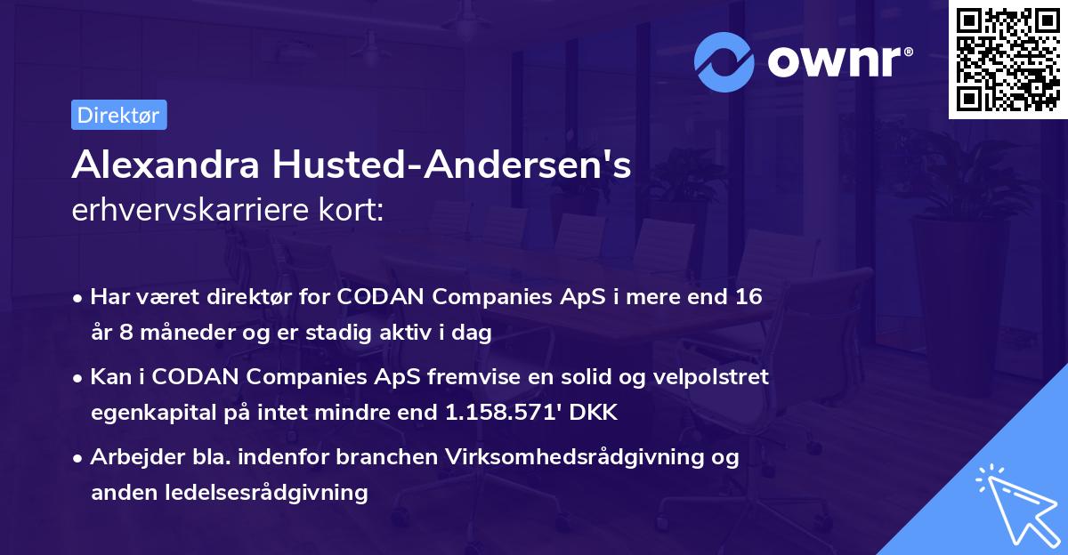 Alexandra Husted-Andersen's erhvervskarriere kort