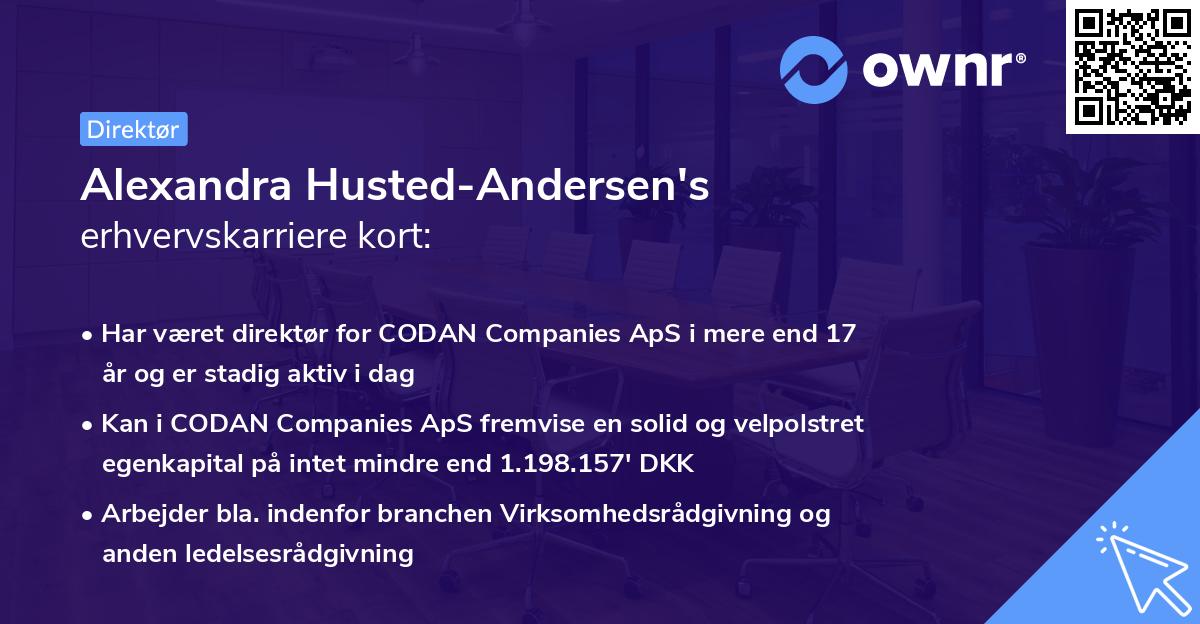 Alexandra Husted-Andersen's erhvervskarriere kort