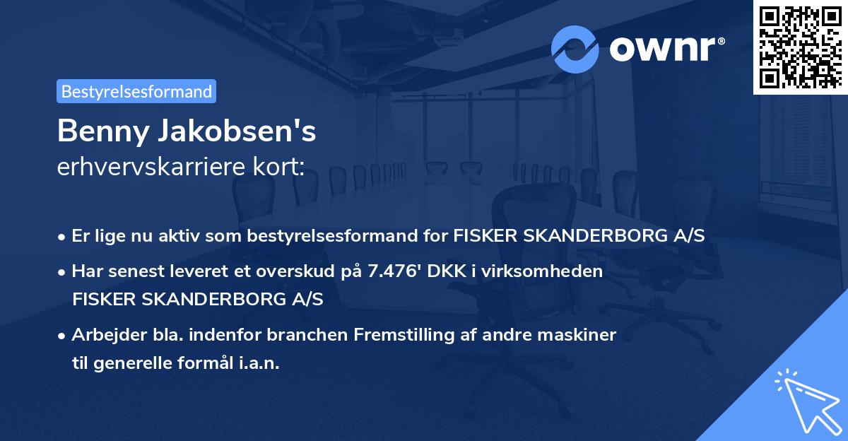 Benny Jakobsen's erhvervskarriere kort