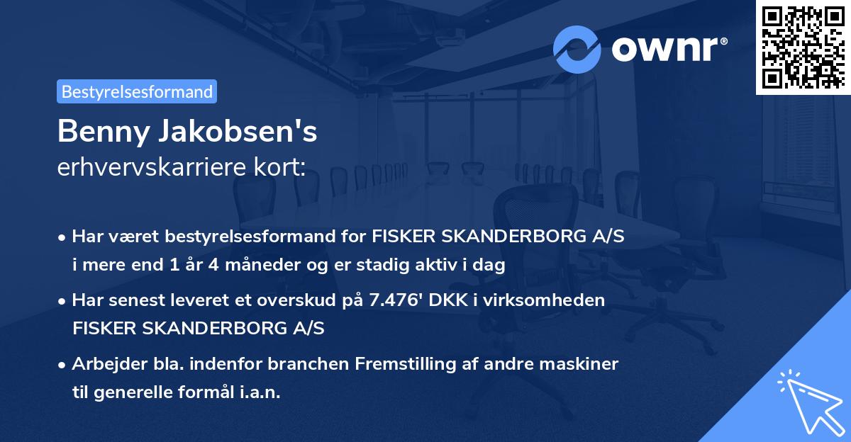 Benny Jakobsen's erhvervskarriere kort