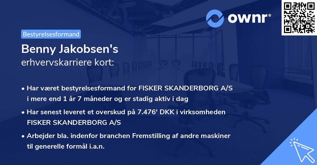 Benny Jakobsen's erhvervskarriere kort