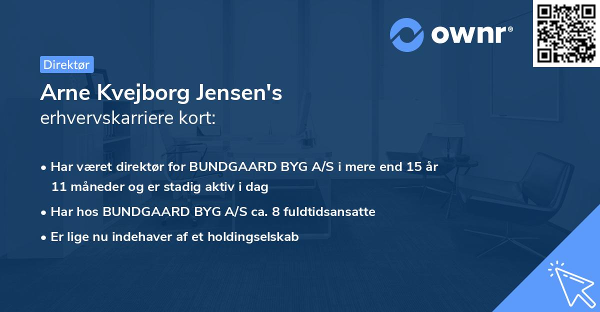 Arne Kvejborg Jensen's erhvervskarriere kort