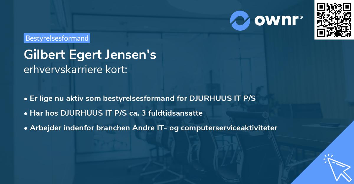 Gilbert Egert Jensen's erhvervskarriere kort
