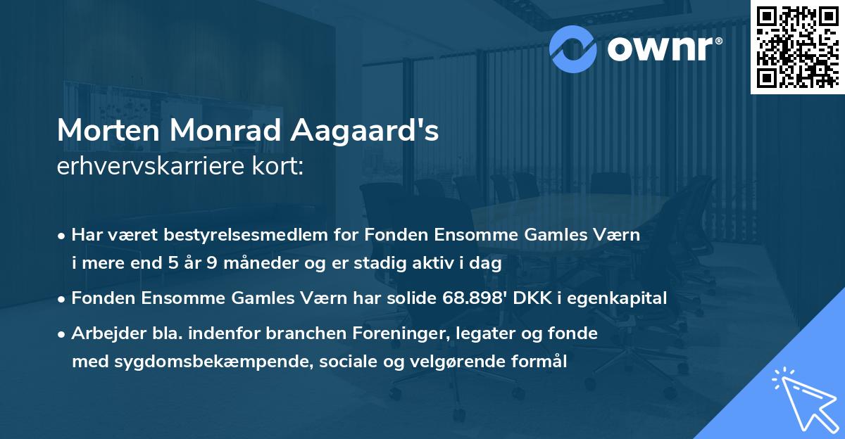 Morten Monrad Aagaard's erhvervskarriere kort