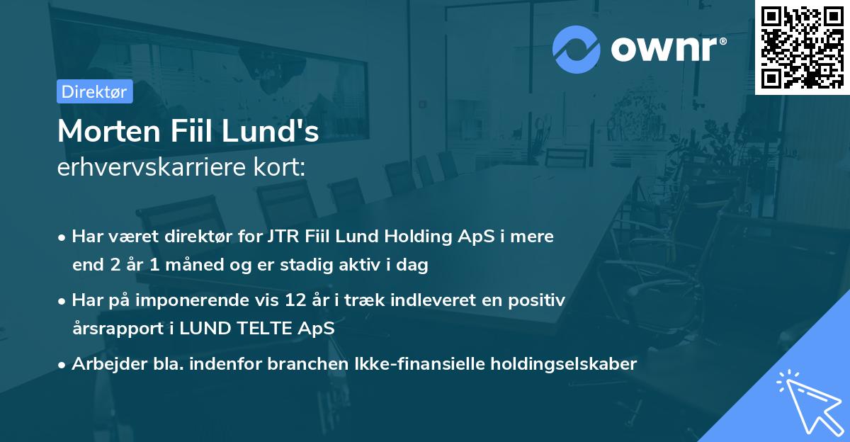 Morten Fiil Lund's erhvervskarriere kort