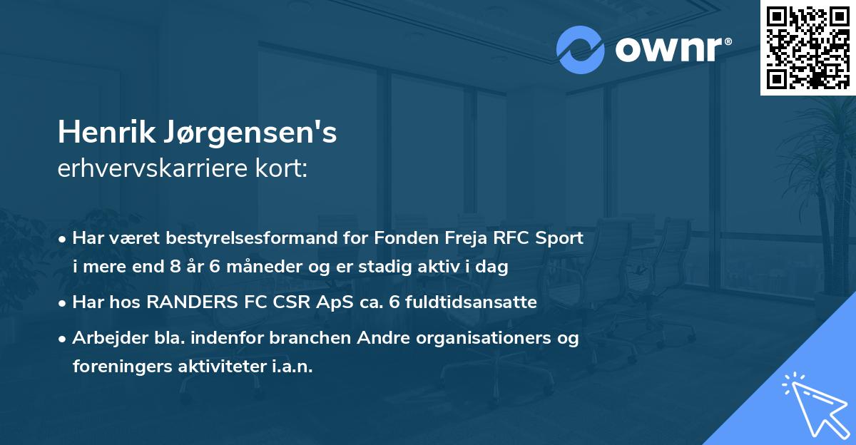 Henrik Jørgensen's erhvervskarriere kort