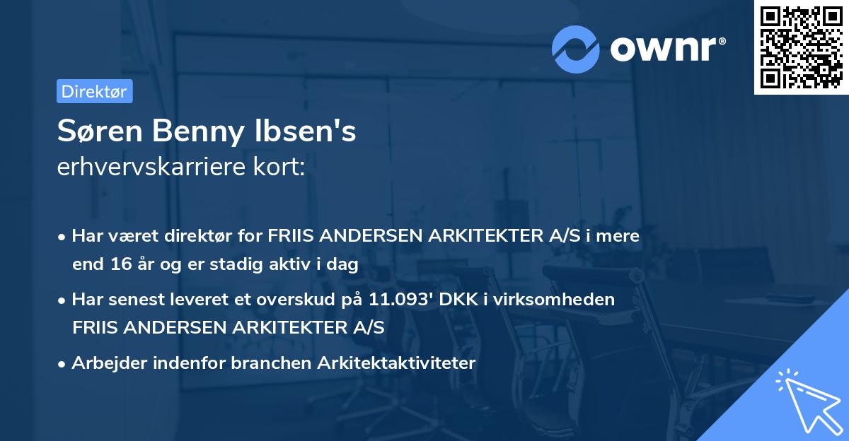 Søren Benny Ibsen's erhvervskarriere kort