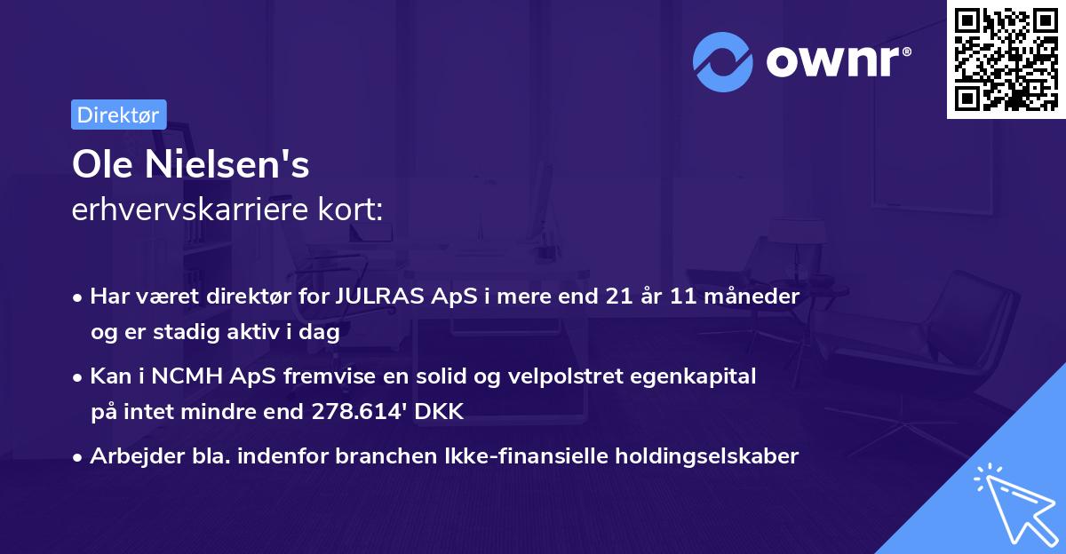 Ole Nielsen's erhvervskarriere kort