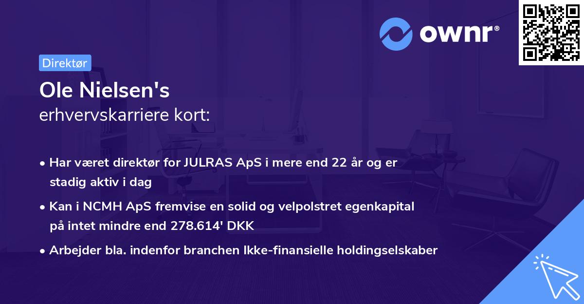 Ole Nielsen's erhvervskarriere kort