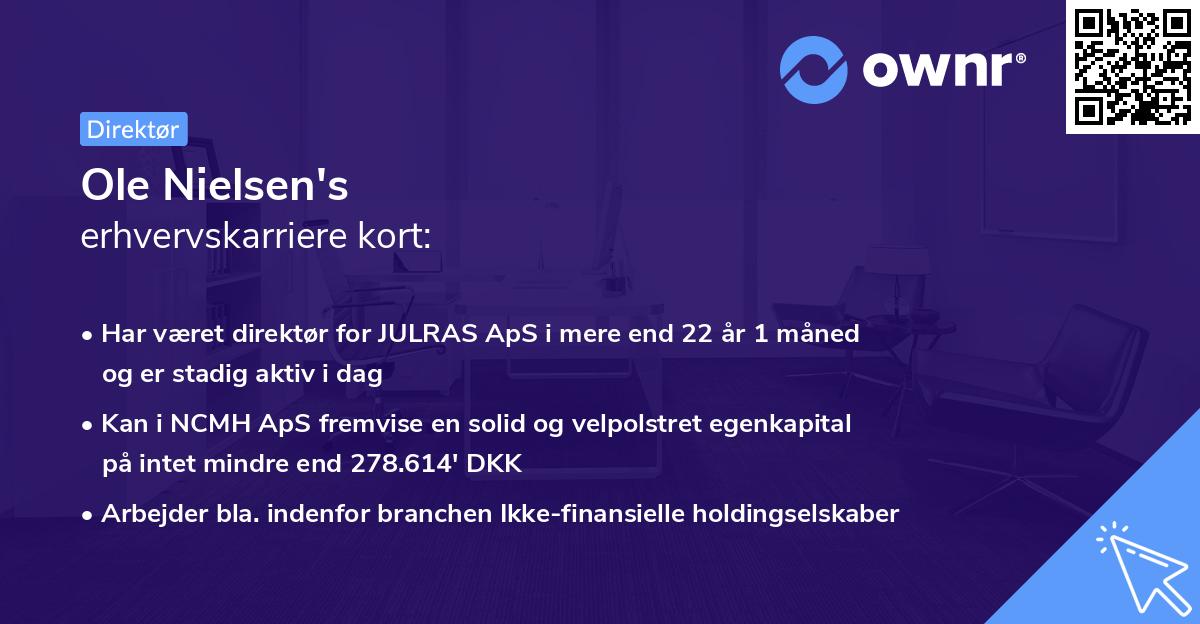 Ole Nielsen's erhvervskarriere kort