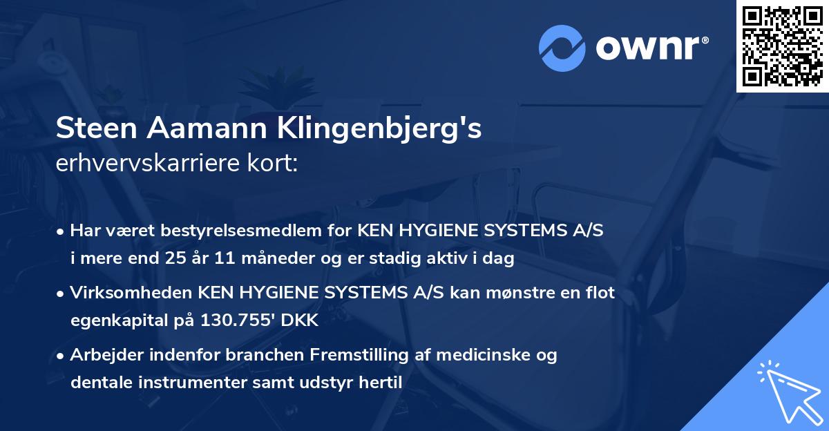 Steen Aamann Klingenbjerg's erhvervskarriere kort