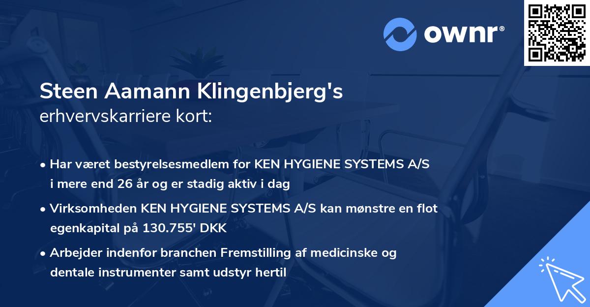 Steen Aamann Klingenbjerg's erhvervskarriere kort