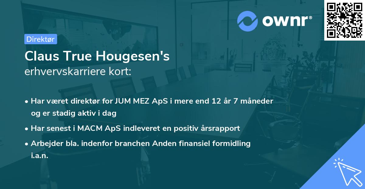 Claus True Hougesen's erhvervskarriere kort