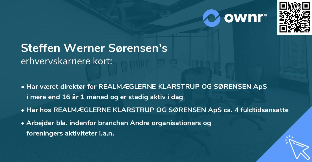 Steffen Werner Sørensen's erhvervskarriere kort