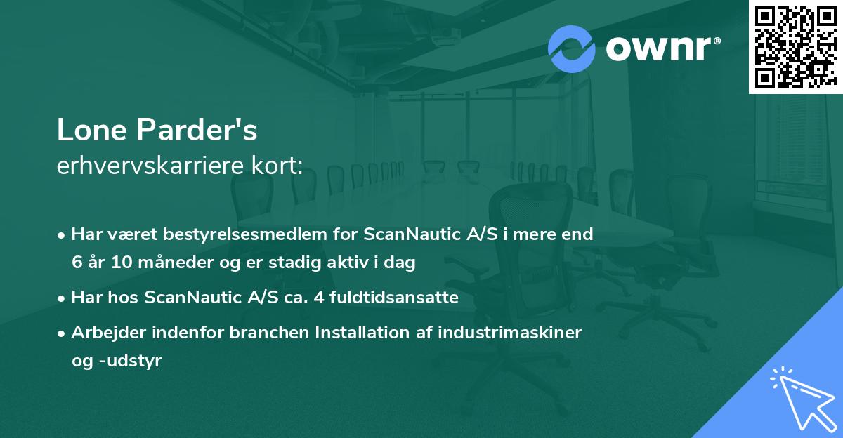 Lone Parder's erhvervskarriere kort