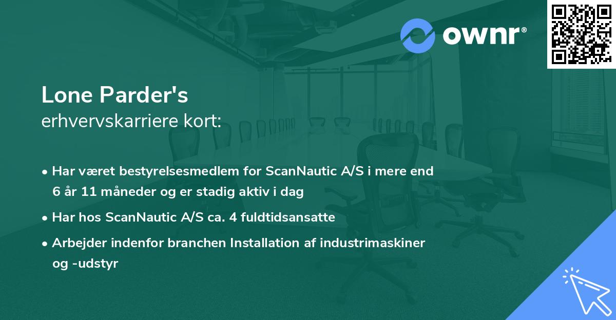 Lone Parder's erhvervskarriere kort