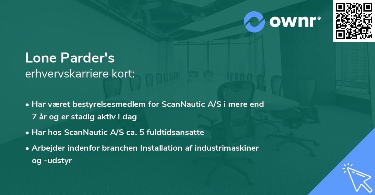 Lone Parder's erhvervskarriere kort