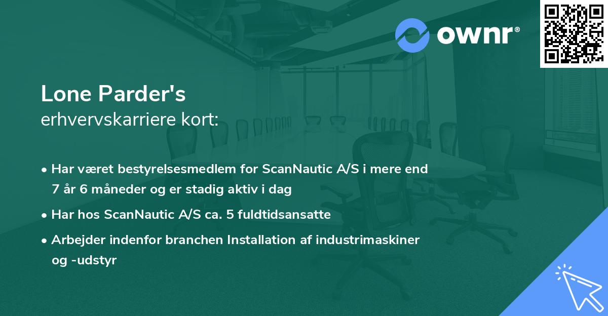 Lone Parder's erhvervskarriere kort