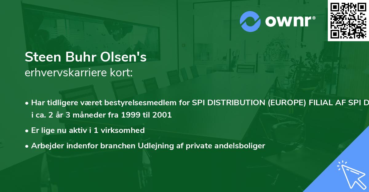 Steen Buhr Olsen's erhvervskarriere kort