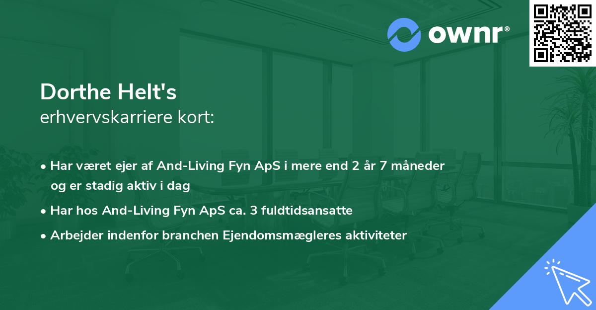 Dorthe Helt's erhvervskarriere kort