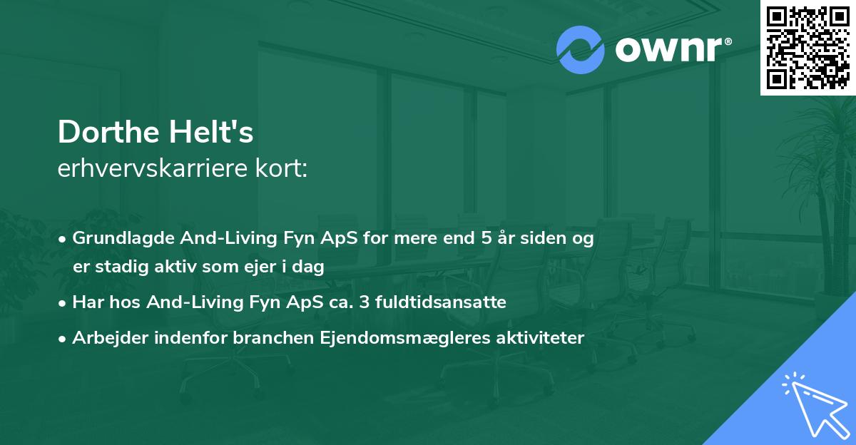 Dorthe Helt's erhvervskarriere kort