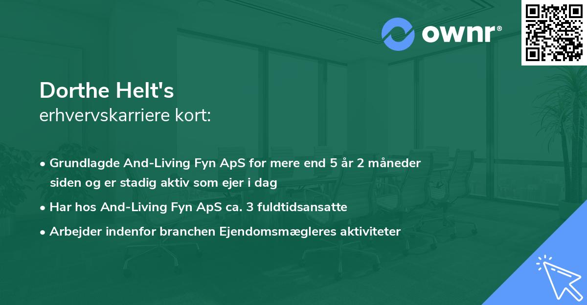 Dorthe Helt's erhvervskarriere kort