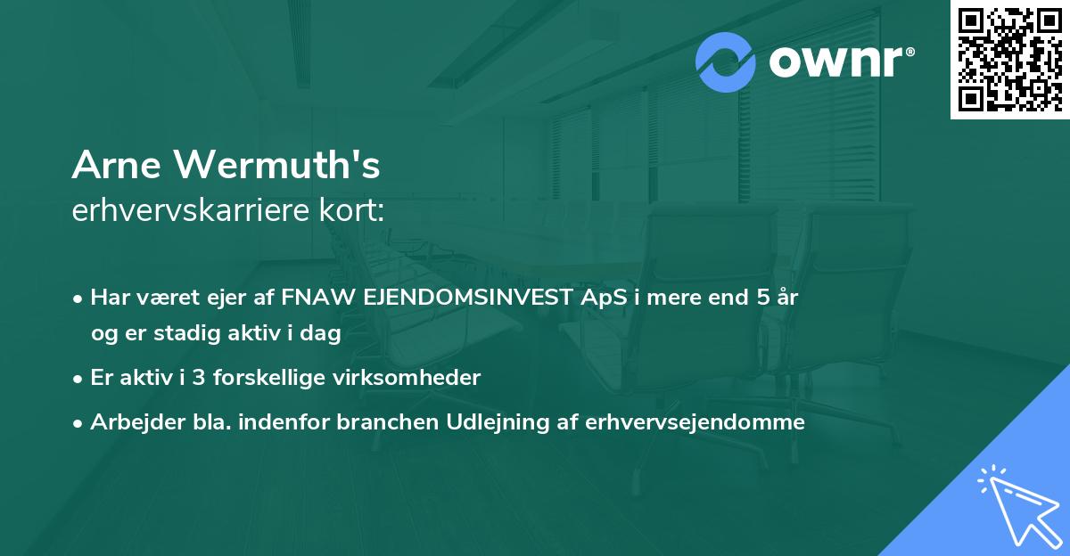 Arne Wermuth's erhvervskarriere kort