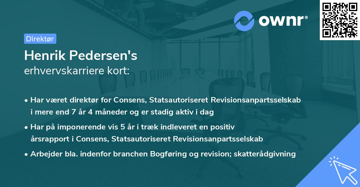 Henrik Pedersen's erhvervskarriere kort