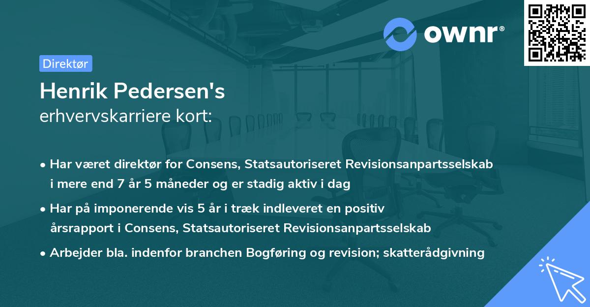Henrik Pedersen's erhvervskarriere kort