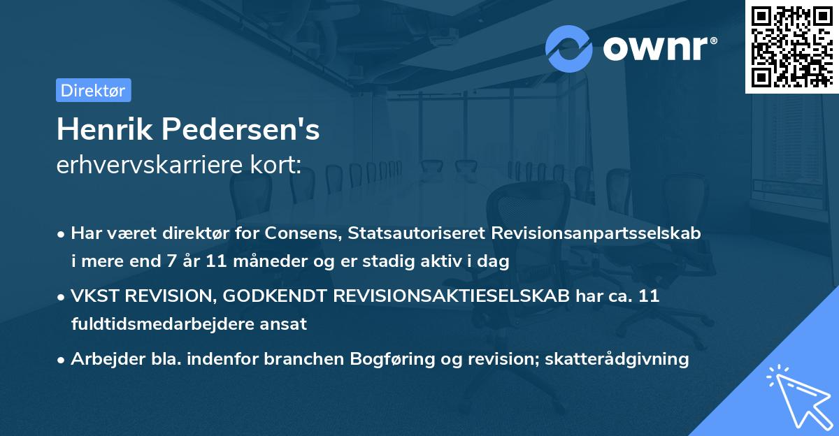 Henrik Pedersen's erhvervskarriere kort