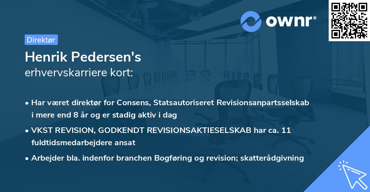 Henrik Pedersen's erhvervskarriere kort