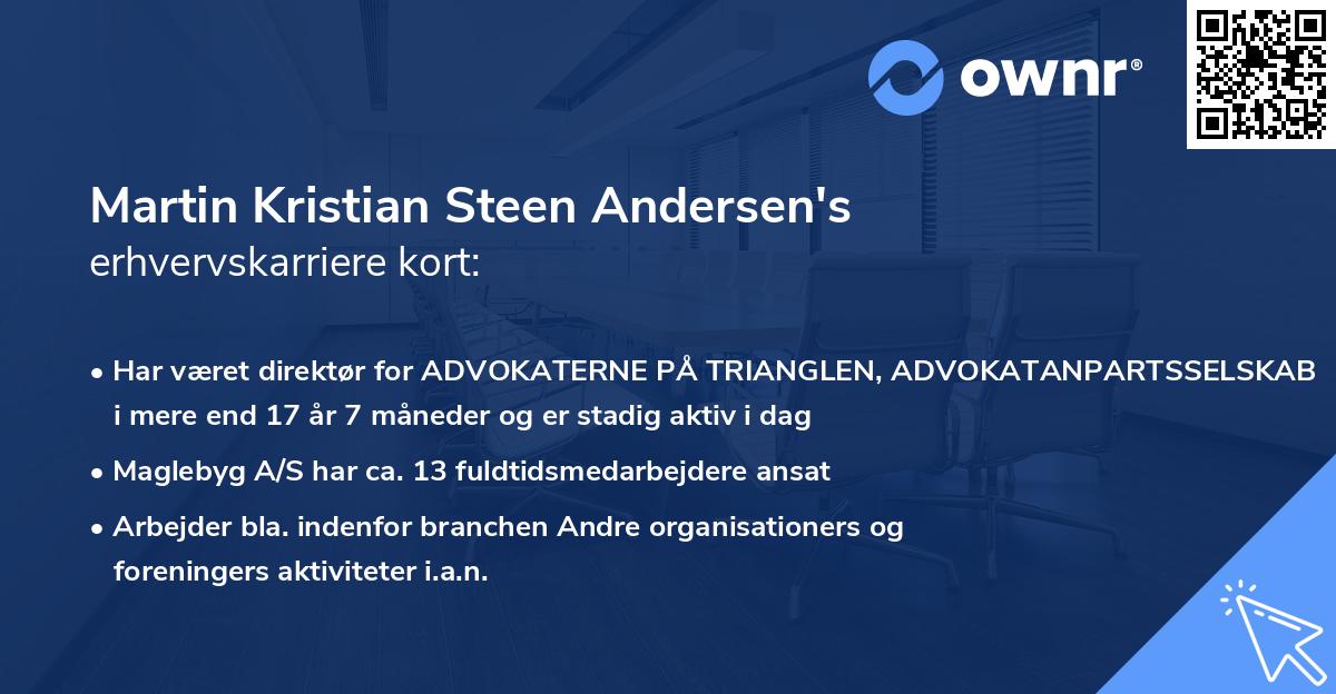 Martin Kristian Steen Andersen's erhvervskarriere kort