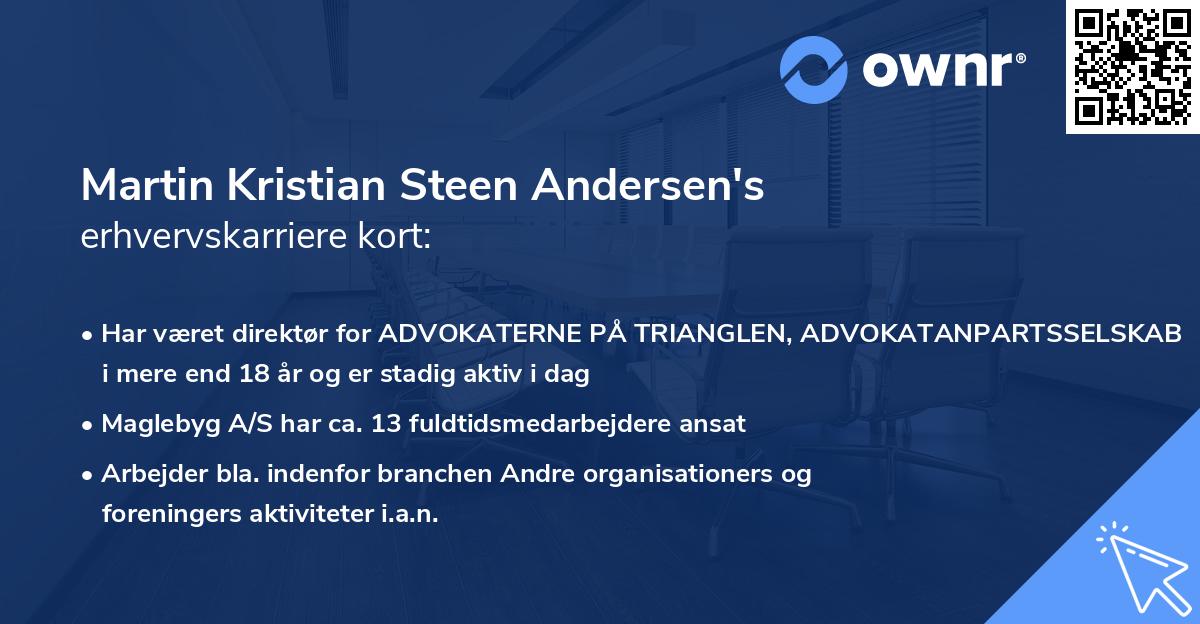 Martin Kristian Steen Andersen's erhvervskarriere kort
